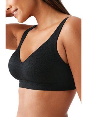 🆕WACOAL Inside Job Full Unpadded Wireless Bra 34C Black #852345